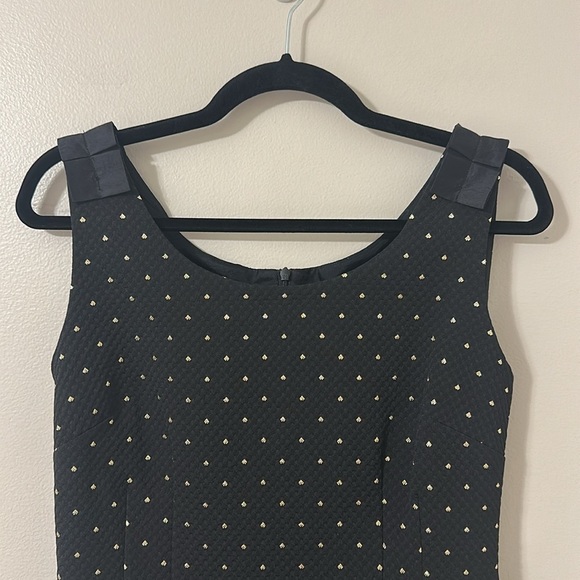 Sara Campbell Black Jacquard Dress Gold Dots Ruffle Detail Sz 10 Party Chic - Picture 3 of 10